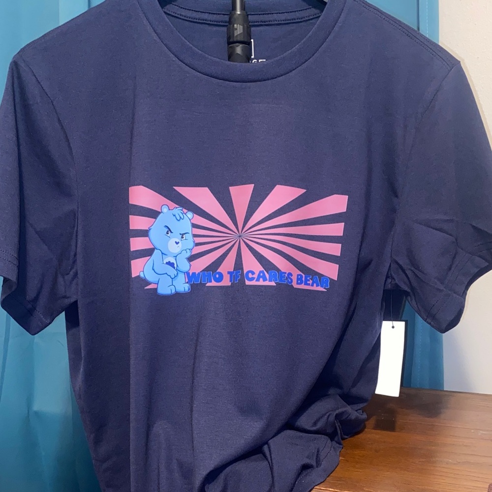 NWT!  WHO TF CARES BEAR tee